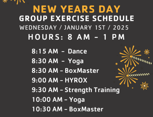 New Years Day: Group Exercise Schedule